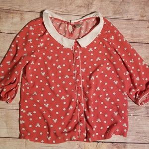 LC Lauren Conrad Mickey Mouse Blouse